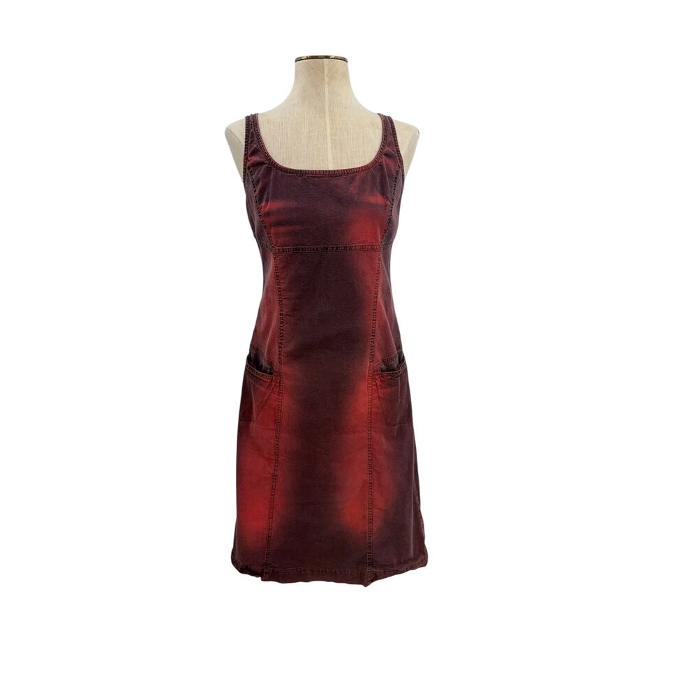 Transit Par Such Red Purple Tie Dye Stretch Denim Mini Dress Size 2 US 8 10